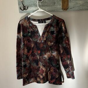 Susan Graver Multicolor Long Sleeve Top